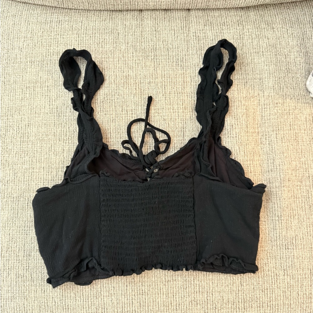 Black Cropped Tank Top